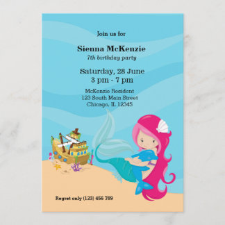 Niedlich Mermaid Einladung