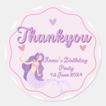 Niedlich Mermaid Geburtstagsticker