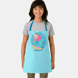 Niedlich Mermaid Girl Personalisiert Kids Beach Schürze