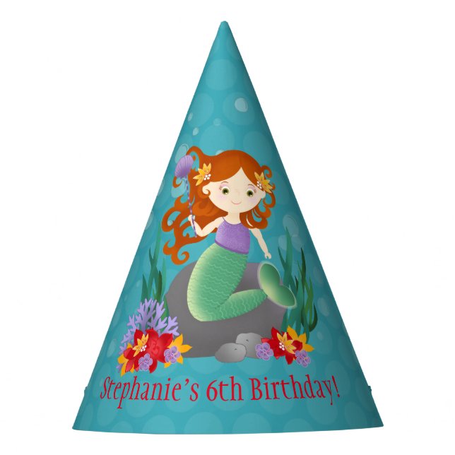 Niedlich Mermaid Partyhütchen (Vorderseite)