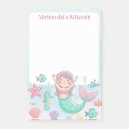 Niedlich Mermaid Personalisiert Mitzvah Notes Post-it Klebezettel