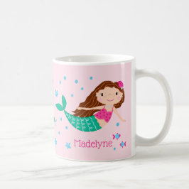 Niedlich Mermaid Pink Personalisiert Kaffeetasse