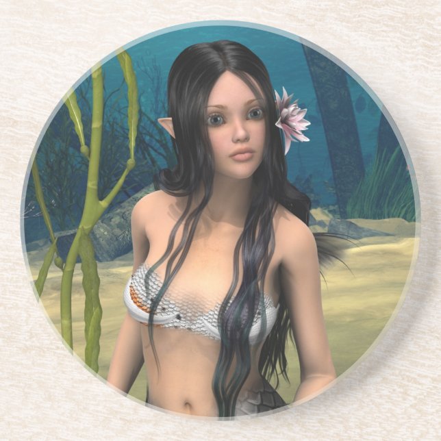 Niedlich Mermaid Untersetzer (Vorne)
