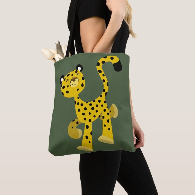 Niedlich Merry Cartoon Cheetah Tasche (Von Nahem)