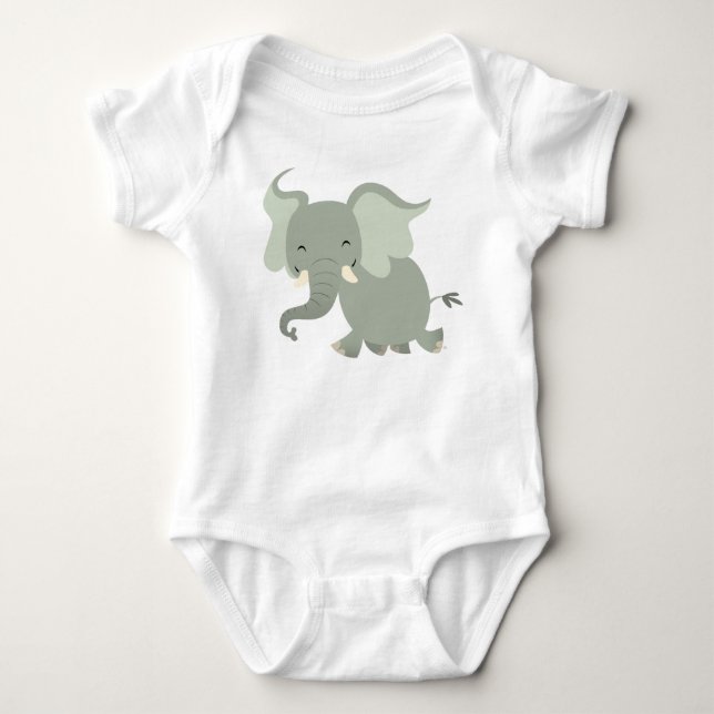 Niedlich Merry Cartoon Elephant Baby Apparel Strampler (Vorderseite)