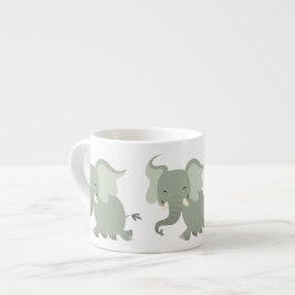 Niedlich Merry Cartoon Elephant Espresso Tasse