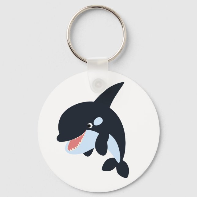 Niedlich Merry Cartoon Killer Whale Schlüsselanhän Schlüsselanhänger (Vorderseite)