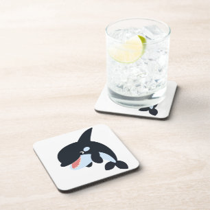 Niedlich Merry Cartoon Killer Whale Untersetzer Se