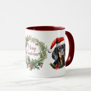 Niedlich Merry Dackel Hund Weihnachten Tasse