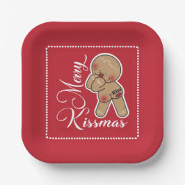 Niedlich Merry Kissmas Gingerbread Mann Pappteller