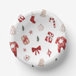 Niedlich Merry Little Red Winter Weihnachtsdusche Pappteller