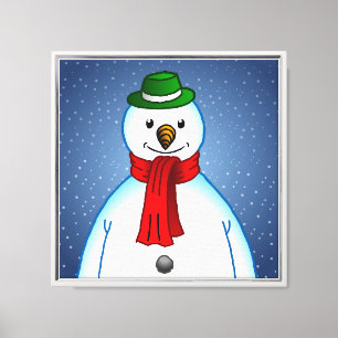 Niedlich Merry Snowman Leinwanddruck