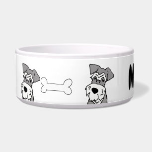 Niedlich Miniatur Schnauzer Hund Cartoon Napf