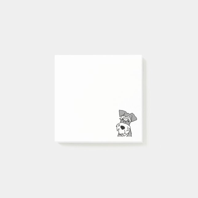 Niedlich Miniatur Schnauzer Hund Cartoon Post-it Klebezettel (Vorderseite)