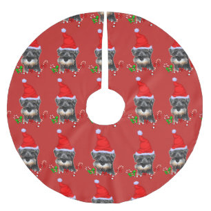Niedlich Miniatur Schnauzer Weihnachten Polyester Weihnachtsbaumdecke