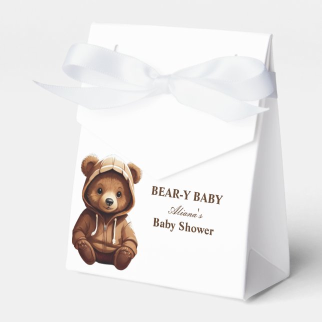 Niedlich Minimal Foto Bärenbaby Rustikal Geschenkschachtel (Vorderseite)