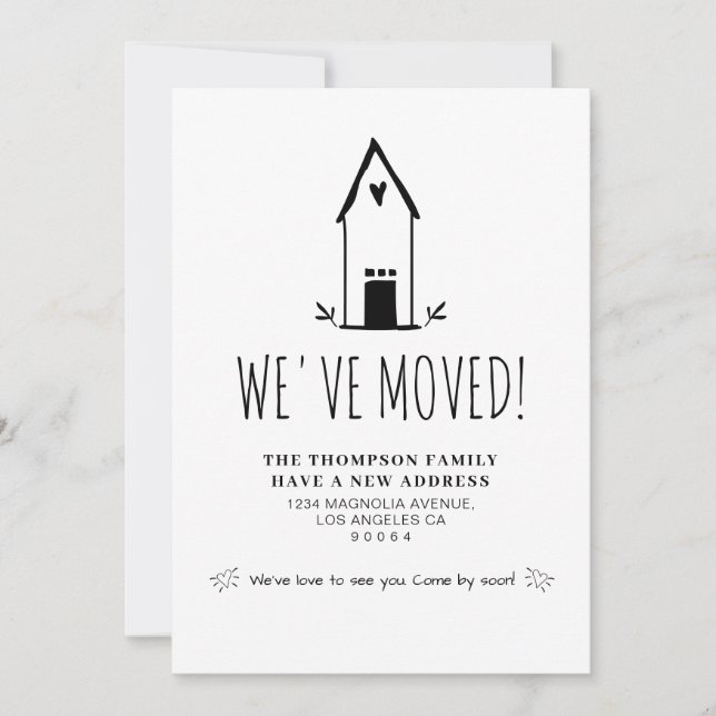 Niedlich Minimalistisch haben wir neue Adresse ver Ankündigung (Vorderseite)
