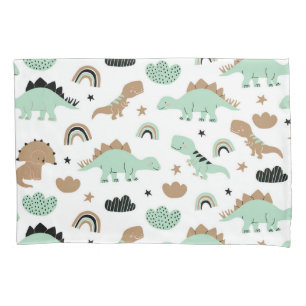 Niedlich Minze Green Dinosaur Muster Kissenbezug