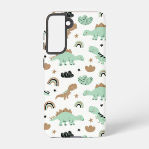 Niedlich Minze Green Dinosaur Muster Samsung Galaxy Hülle