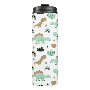 Niedlich Minze Green Dinosaur Muster Thermosbecher