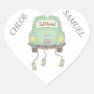 Niedlich Minze Grüne Honeymoon Car Herz-Aufkleber