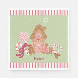 Niedlich Minze Pink Gingerbrot Bonbpapier Napkin Serviette