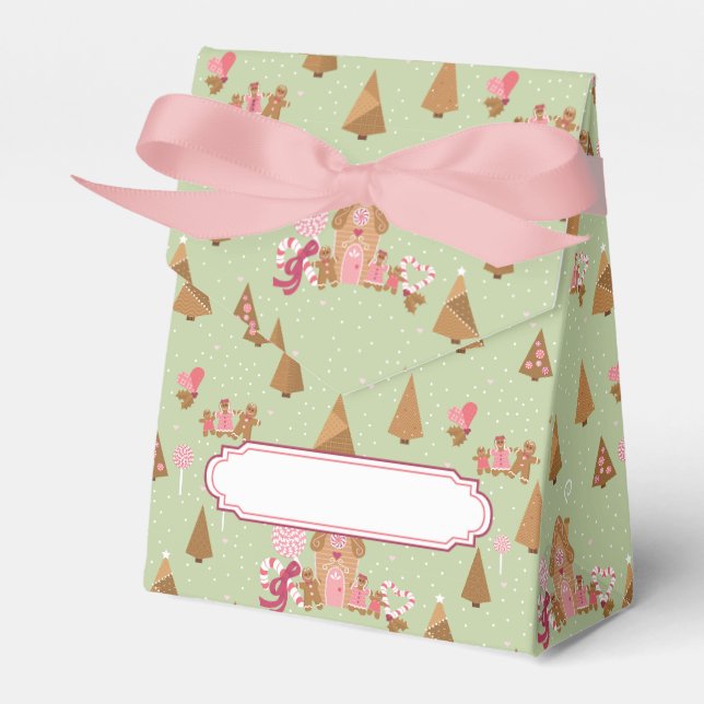 Niedlich Minze Pink Gingerbrot Candy Cane Zent Geschenkschachtel (Vorderseite)