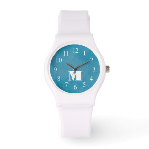 Niedlich Mit Monogramm für ihr Minimalistisches Bl Armbanduhr