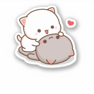 Niedlich Mochi Peach Cat Aufkleber