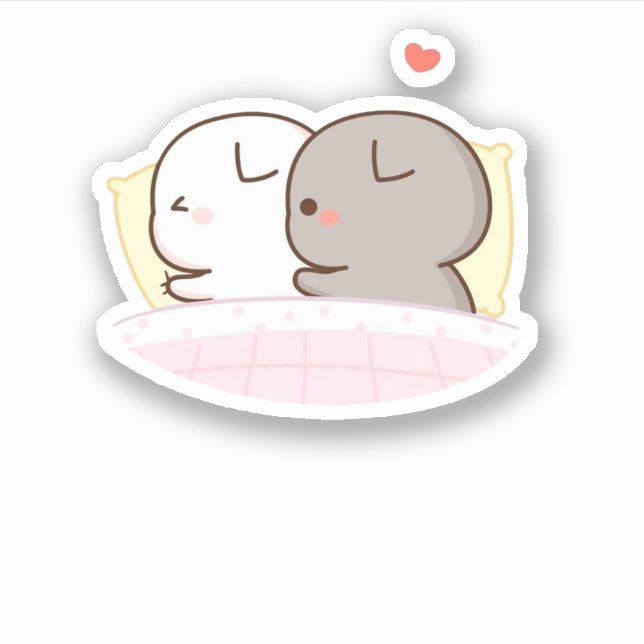 Niedlich Mochi Peach Cat Aufkleber (Vorderseite)