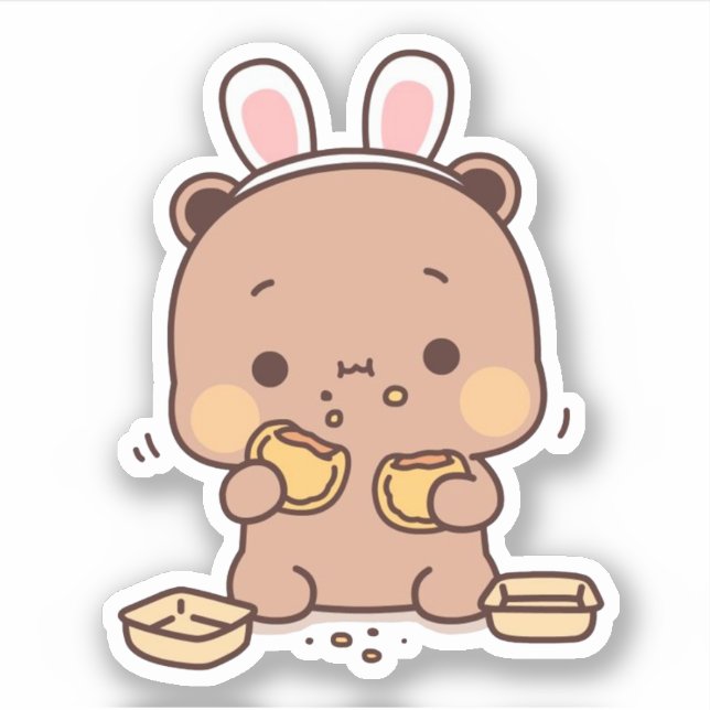 Niedlich Mochi Peach Cat Aufkleber (Vorderseite)