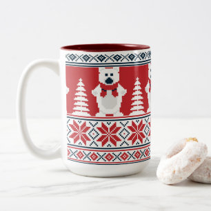 Niedlich & modern Christma Snowman Knitter Zweifarbige Tasse