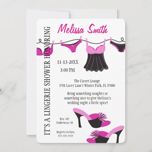 Niedlich Modern Fun Lingerie Brautparty Einladung (Vorderseite)