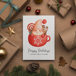 Niedlich Modern Gnome Tassen Weihnachts-Weihnachts Feiertagskarte