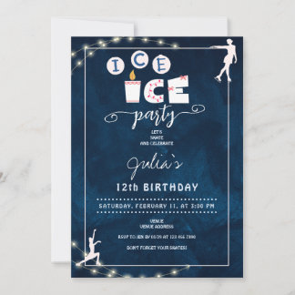 Niedlich Modern Ice Skaten Teen Girl Geburtstagspa Einladung