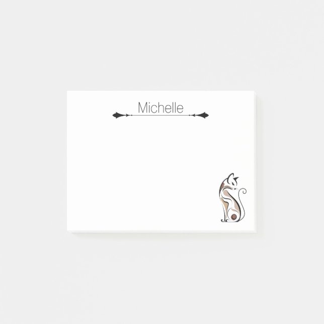 Niedlich Modern Kitty, Cat Mama, Funny Personalisi Post-it Klebezettel (Vorderseite)