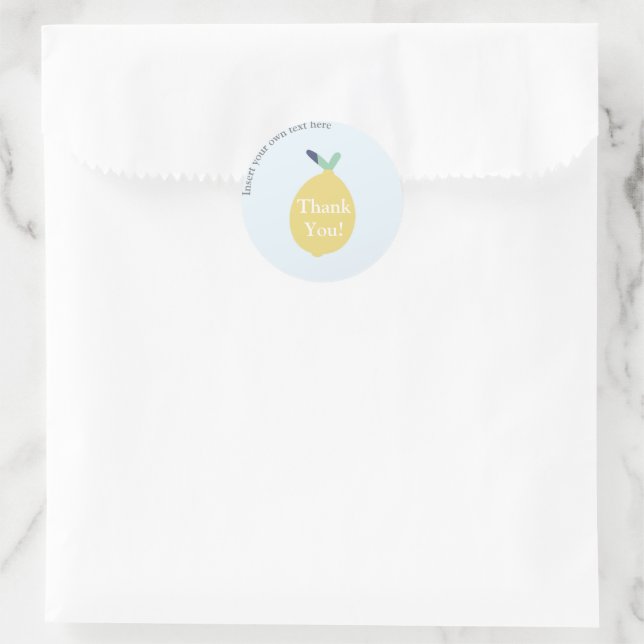 Niedlich Modern Lemon Vielen Dank für Ihren Firmen Runder Aufkleber (Tasche)