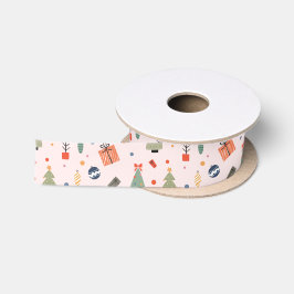 Niedlich Modern Pink Funny Christmas Holiday Satinband