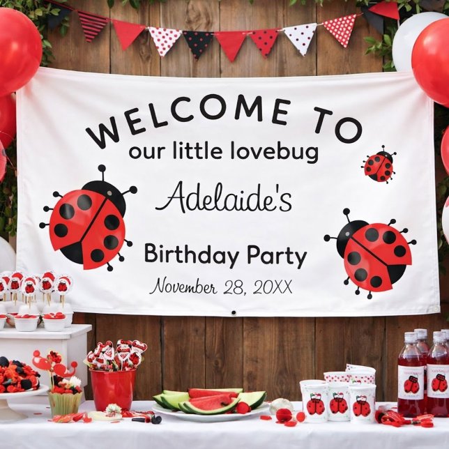Niedlich Modern Red Lovebug Herzlich willkommen zu Banner (Von Creator hochgeladen)