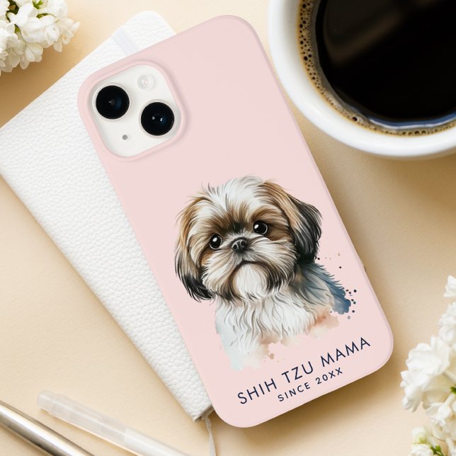 Niedlich Modern Shih Tzu Mama Personalisiert Case-Mate iPhone 14 Hülle (Von Creator hochgeladen)