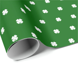 Niedlich Modern Simple Emerald Green Lucky Clocks Geschenkpapier