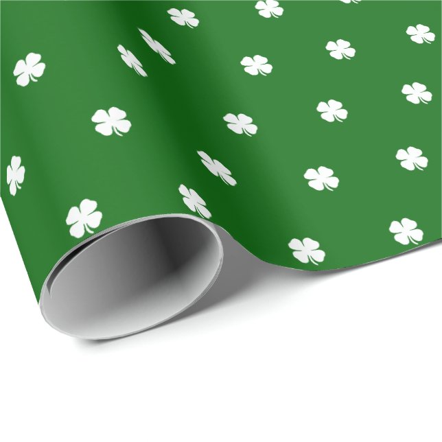 Niedlich Modern Simple Emerald Green Lucky Clocks Geschenkpapier (Rolleneckpunkt)