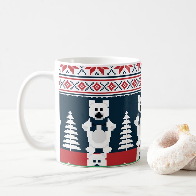 Niedlich & modern Weihnachtsschneemann gegossen Kaffeetasse (Mit Donut)