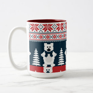 Niedlich & modern Weihnachtsschneemann gegossen Zweifarbige Tasse