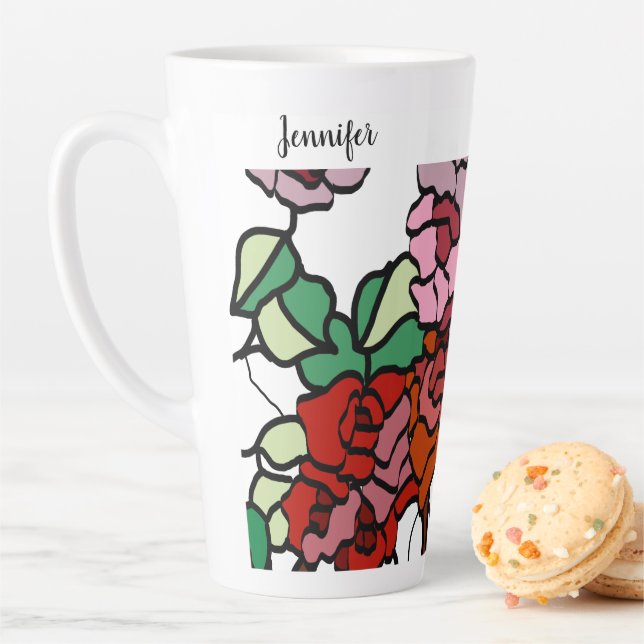 Niedlich Moderne, helle rote Blume Milchtasse (Beispiel)