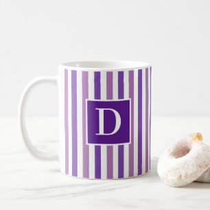 Niedlich Moderne Lila und weiße Streifen Kaffeetasse