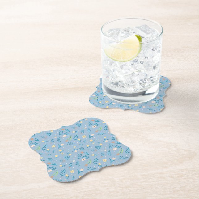 Niedlich Moderne Muster Natur Blauer Vintag Untersetzer (Vor Ort)