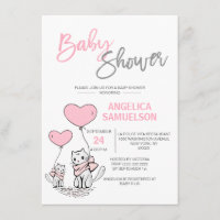 Niedlich moderne Pink Cat Kitten Girls Babydusche