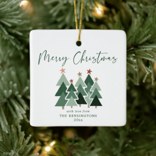 Niedlich Moderne Rustikale Weihnachtsbaumen Foto  Keramikornament