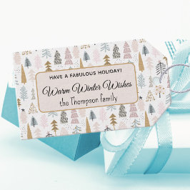 Niedlich Moderne Rustikale Weihnachtsbaumen Winter Geschenkanhänger